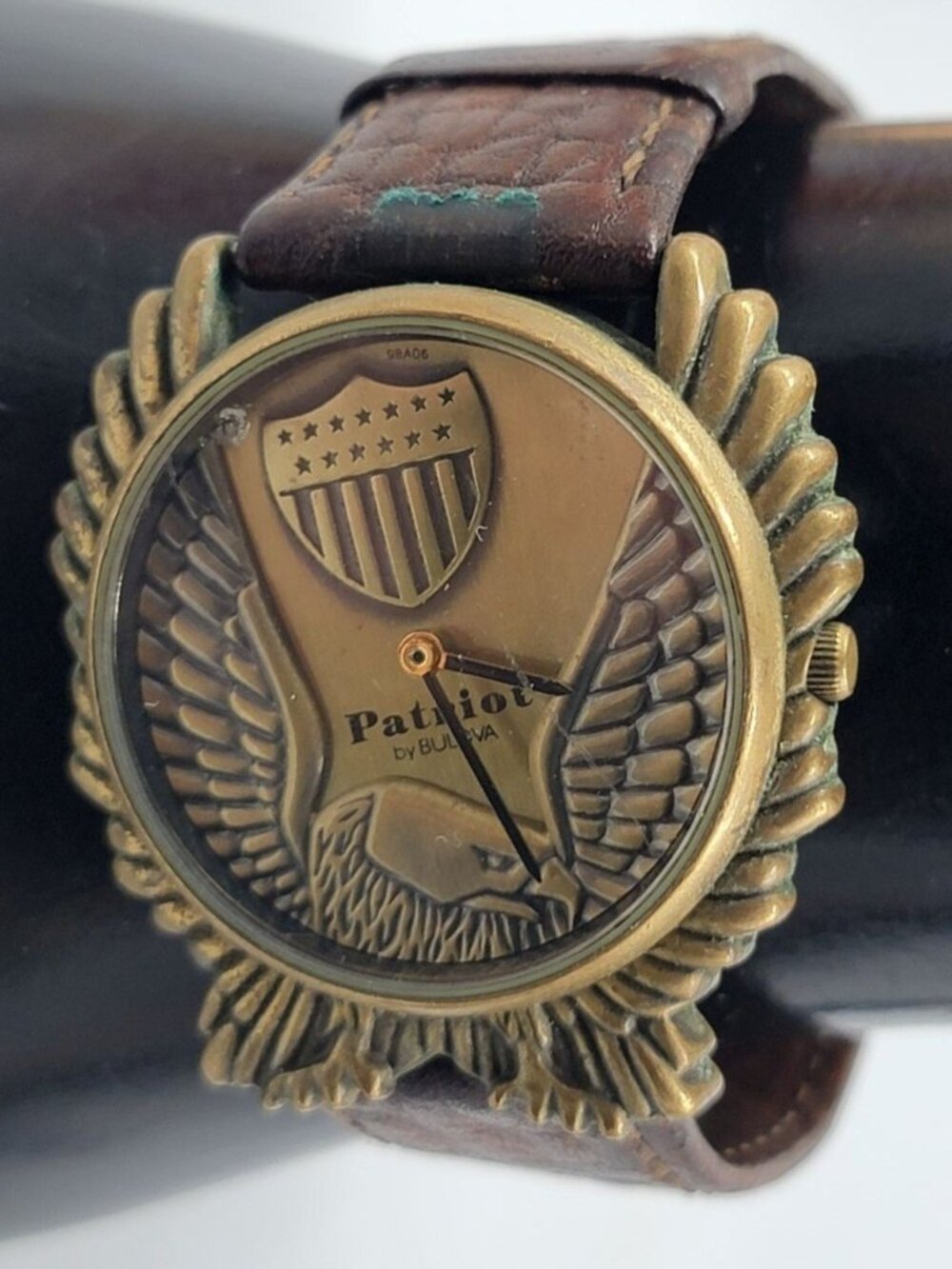 Bulova Limited Edition Patriot Watch 1990s USO Support 8" Band 98A06 Eagle 36mm